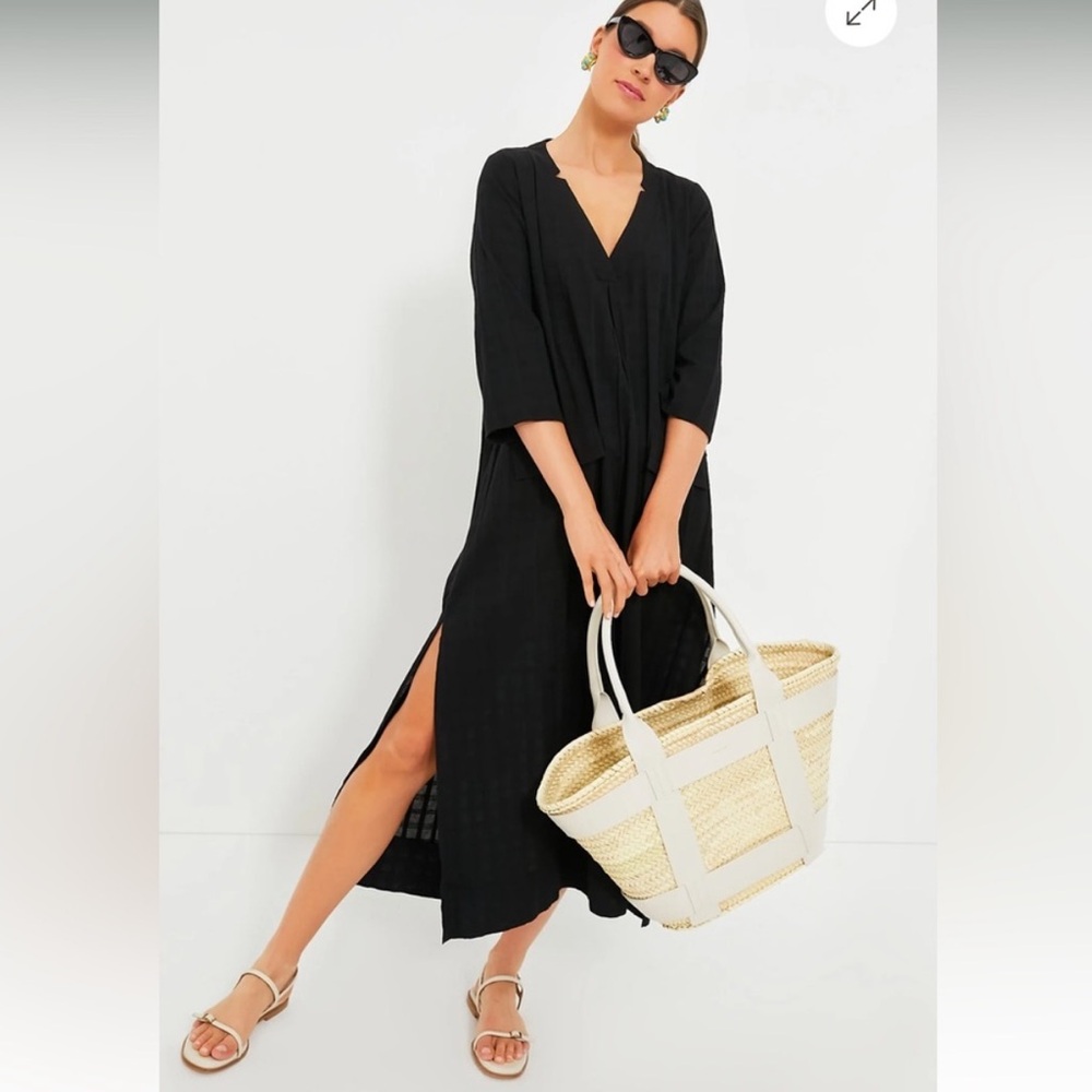 Tuckernuck Pomander Place Black Carolina Caftan Cover Up Dress size S